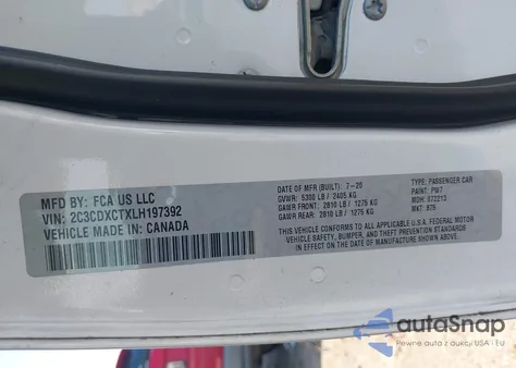 2020 Dodge Charger R/T Rwd from USA, damaged, VIN 2C3CDXCTXLH197392